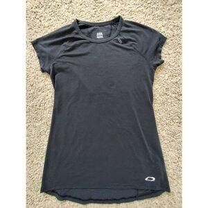 Oakley Hydrolix Shirt Womens Size M Black Crew Short Sleeve Athletic Side Pocket